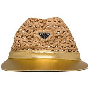 Prada logo plaque visor hat